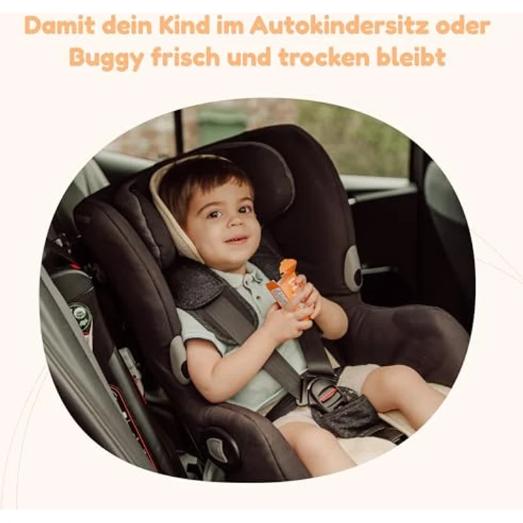 Aeromoov Air Layer - Baby Sitzauflage aus Bio-Baumwolle, Antischwitz Einlage für Autositz oder Kinderwagen, Gruppe 2/3 mit Beinen, Vanilla – Bild 2