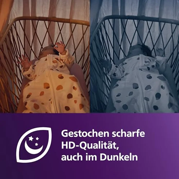 PHILIPS Avent SCD951/26, Connected Videophone mit HD-Kamera, WLAN, Infrarot-Nachtsicht, Schrei-Erkennung, Gegensprechfunktion und 12 Stunden Akkulaufzeit im Eco-Modus – Bild 4
