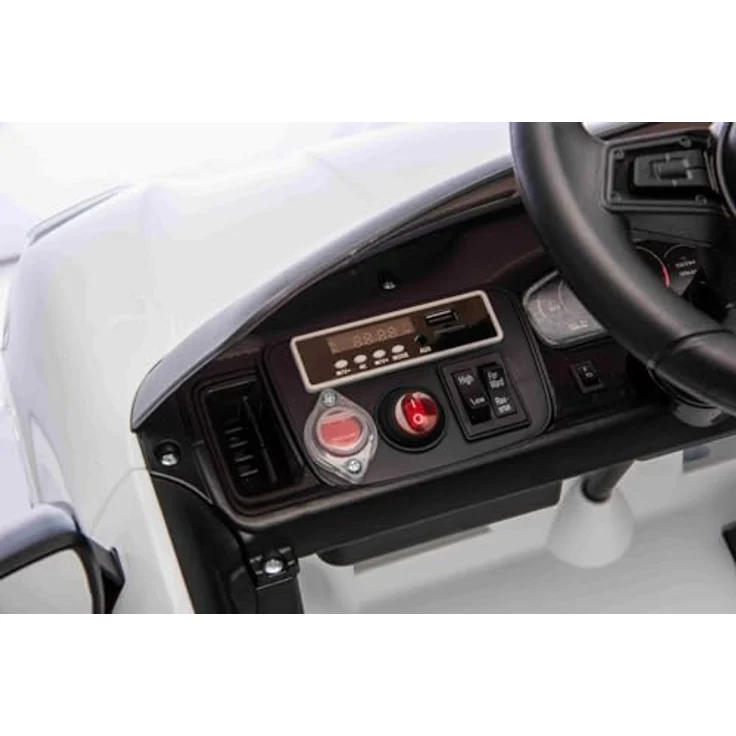 Beneo Motors Porsche Cayenne Kinder Elektroauto 12V lizenziert – Einzelsitz mit 10.8V Lithium-Batterie, 2x25W Motoren, 2,4GHz Fernbedienung, MP3 USB/AUX, LED-Lichter, Federung, weiß – Bild 4