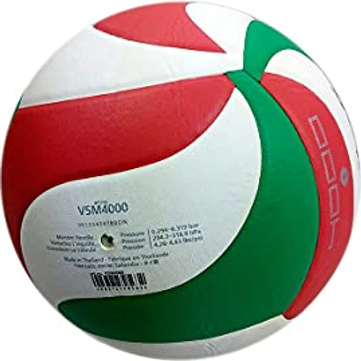 Molten Wettspielball-V5M4000-DE weiß/grün/rot, Weiches Synthetik-Leder, DVV Prüfzeichen – Bild 3