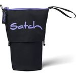 satch Pencil Slider extra groß inkl. Trennfach Reißverschlussfach Stiftehalter Geodreieck Sichtfenster für Stundenplan Purple Phantom - Schwarz Federmäppchen