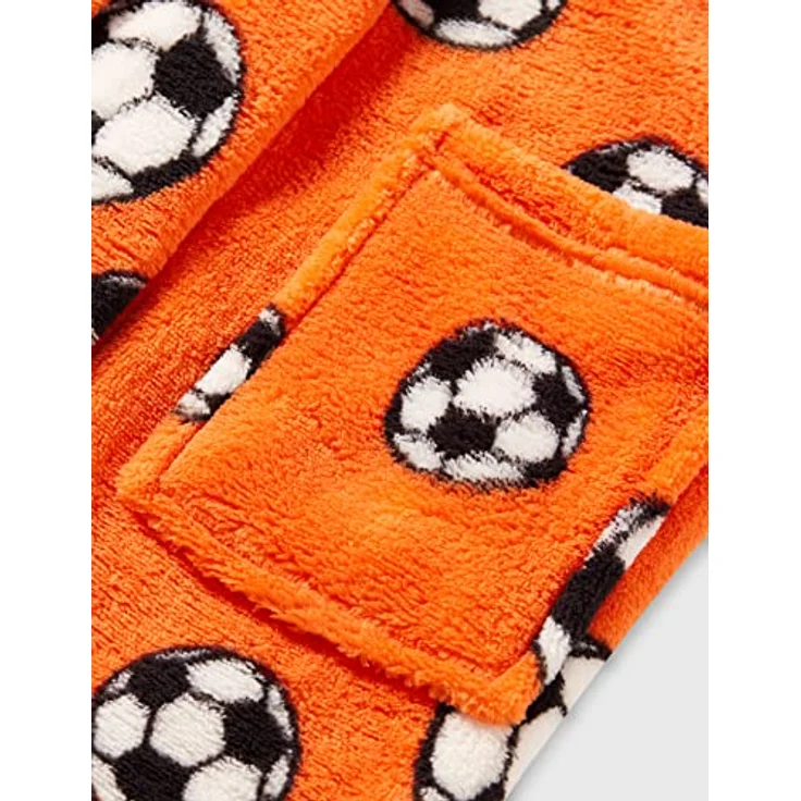 Playshoes Jungen Fleece-Bademantel Fußball 340151, 39 - Orange, 98-104 - Preisvergleich – Bild 4