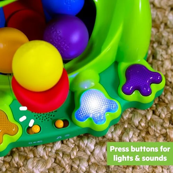 Bright Starts Poppin' Ball Frog, Lernspielzeug mit Licht und Sound für Babys ab 6 Monaten, inkl. 5 Bällen – Bild 5