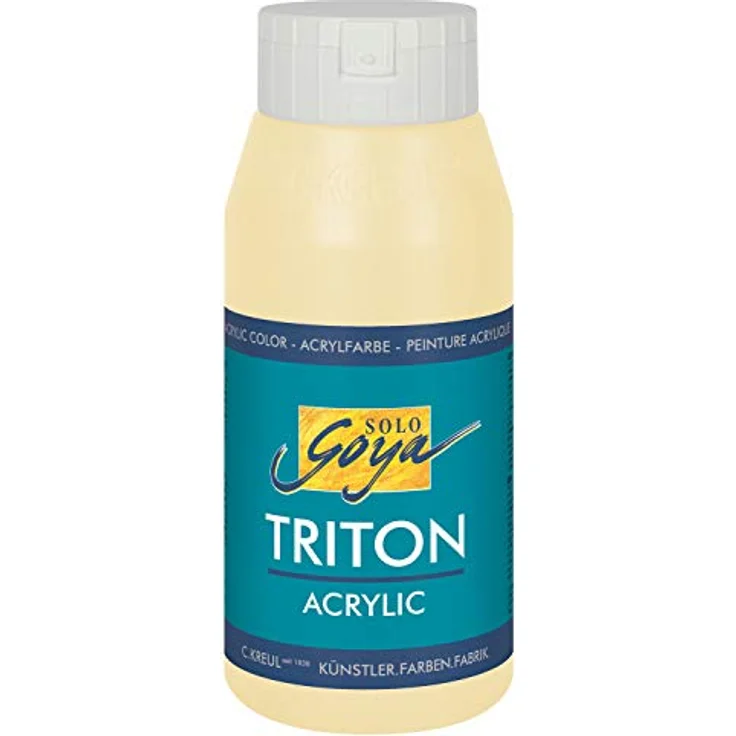 KREUL Solo Goya Triton Acrylfarbe beige, 750 ml Flasche, schnell matt trocknend, wasserbasis, gut deckend und ergiebig – Bild 1