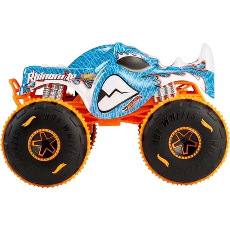Hot Wheels RC-Monstertruck Rhinomite, Ferngesteuertes Auto mit Crash-Action in 1:24 Maßstab – Bild 5