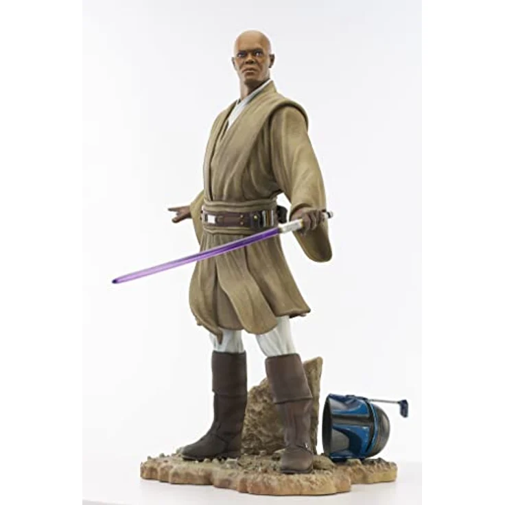 Diamond Select Toys Diamond Select - Star Wars Premier Collection AOTC Mace Windu Statue, 11 cm groß, limitiert auf 3.000 Stück, inklusive Jango Fetts Helm – Bild 2