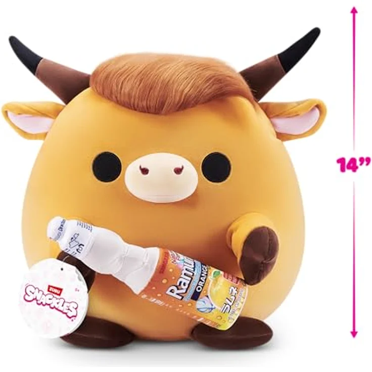 Snackles SNACKLES-CORE Licensed-Series 3-Plush 14" Highland Cow mit Sangaria O-Mazing Orange Ramune, Kuscheltier – Bild 2