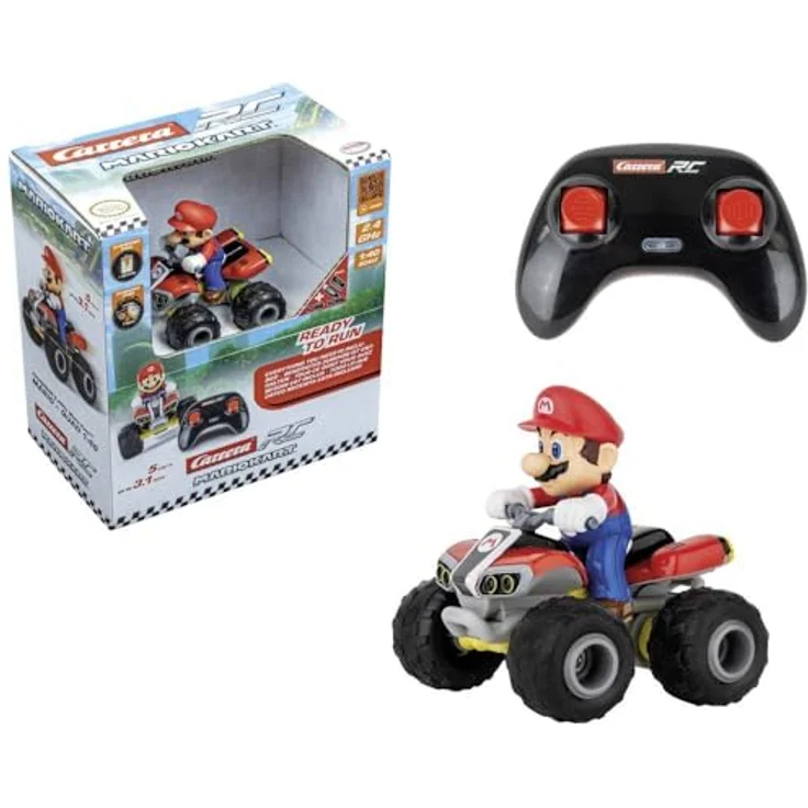 Carrera RC I Mario Kart I MarioIQuad 24GHz Ferngesteuertes Auto für aufregende Rennen I Original Lizenz I Bis zu 8 min Fahrzeit I Inkl Luftreifen I Ein Muss für MarioIFans aller Altersgruppen – Bild 1