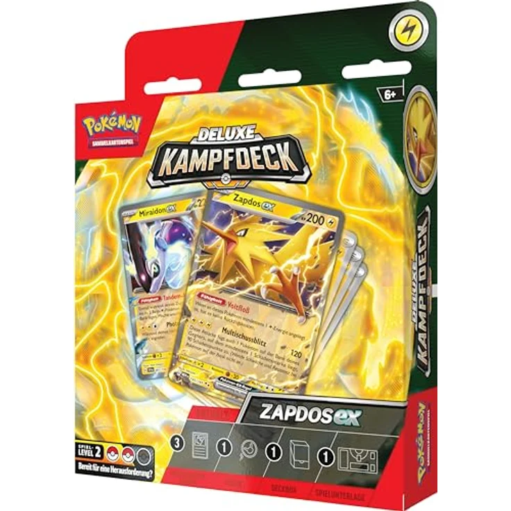 Pokémon Deluxe-Kampfdeck Zapdos-ex (60 Karten & Zubehör, holografische Karten) – Bild 3