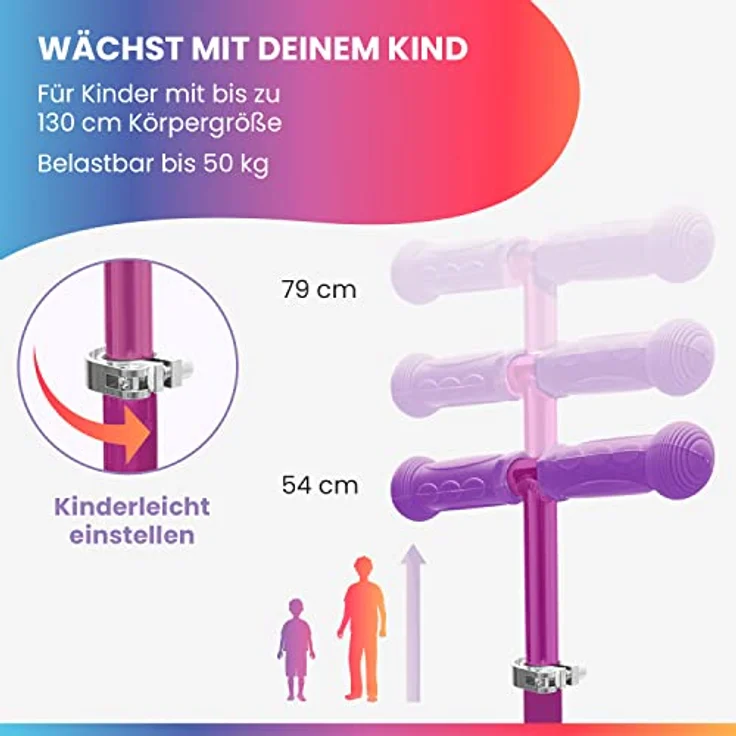 fun pro ONE Deluxe Kinderroller, Tretroller mit LED-Rädern, klappbar und höhenverstellbar, für Jungen und Mädchen ab 3 Jahren, stabil und sicher – Bild 4