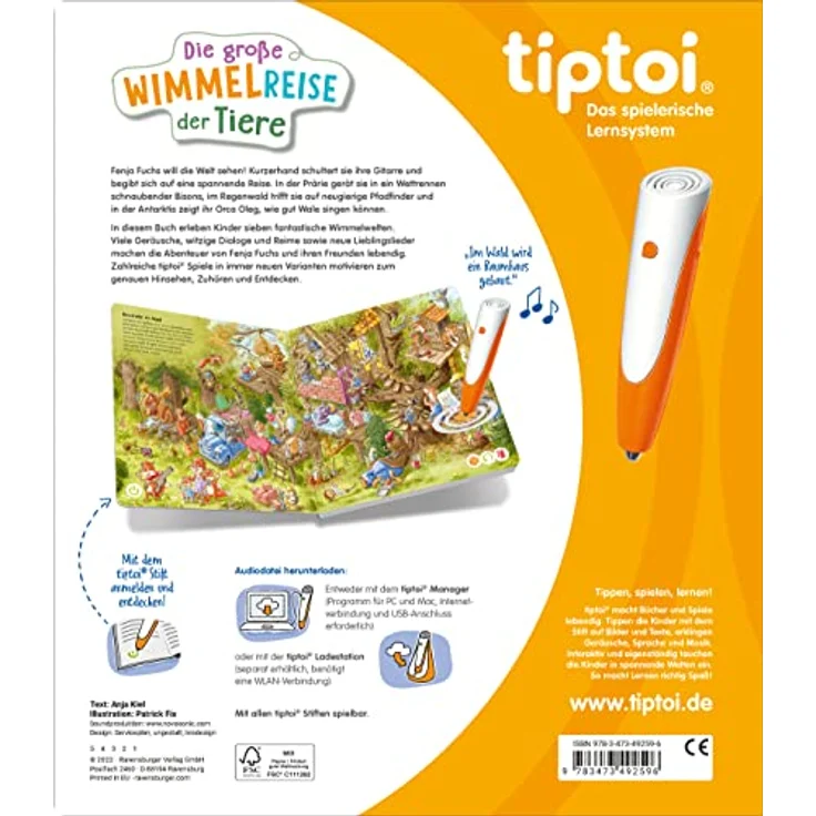 Ravensburger tiptoi® - Die große Wimmelreise der Tiere, interaktives Wimmelbuch für Kinder – Bild 2