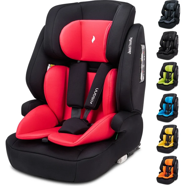 Osann Autokindersitz Jazzi Isofix, 15 Monate bis 12 Jahre, für Kinder von 76-150 cm, mitwachsender Kindersitz, Top-Tether Installation, Kopfpolster, höhenverstellbare Kopfstütze, 5 Punkt-Gurt verstaut werden, zugelassen nach i-size Norm R129 – Bild 1