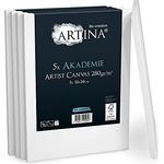 Artina FSC® Keilrahmen 5er Set Akademie 18x24 cm – Leinwand Set Maltuch aus 100% Baumwolle Leinwände 280 g/m² - Keilrahmenset Leinwand zum Bemalen für Acryl-, Aquarell-, Ölfarbe uvm
