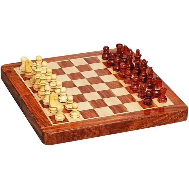 Piatnik Magnetisches Schachspiel, klein, 25 cm, robustes Holz mit sicheren Figuren