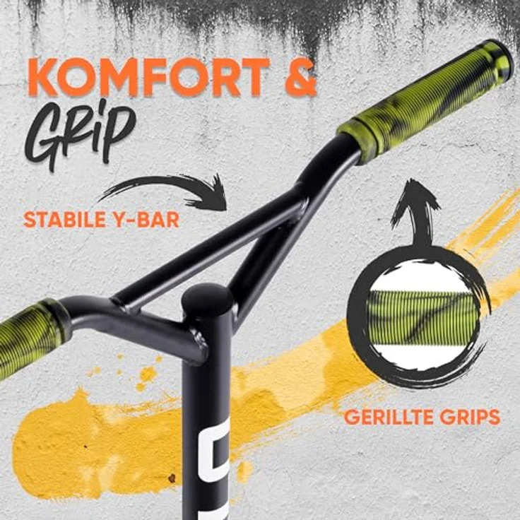Apollo Stuntscooter Gravity, Fun-Kickscooter für Kinder und Teenager, hohe Belastbarkeit bis 100kg, rutschfestes Deck, leuchtende Farben – Bild 5