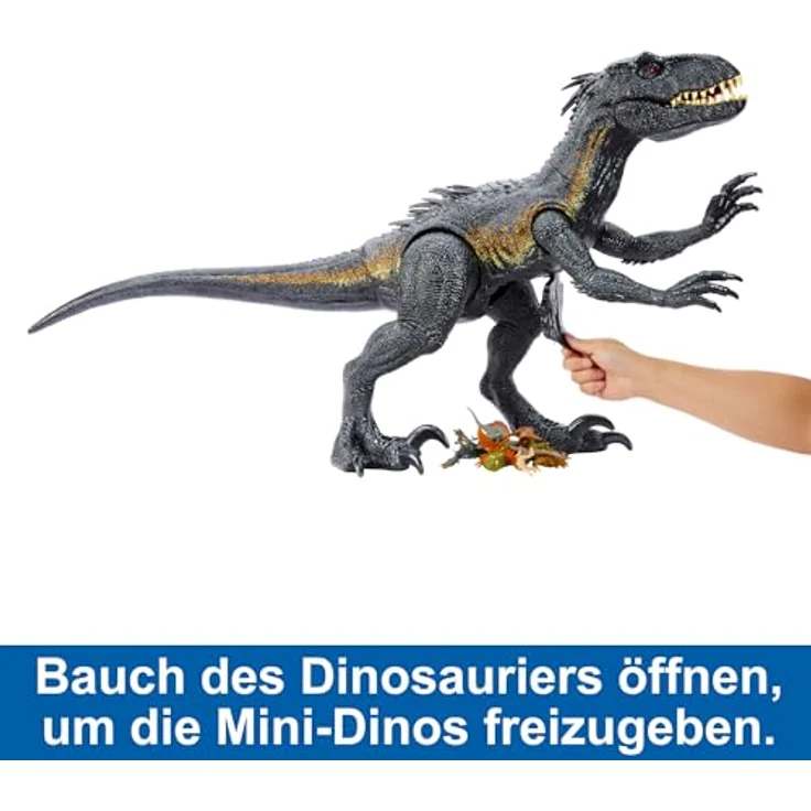 Jurassic World Riesendinosaurier-Spielzeug Indoraptor, verschlingt Minifiguren, ca. 90 cm lange authentische Figur – Bild 5