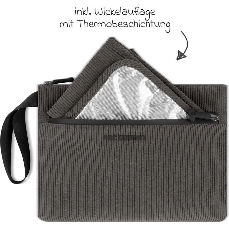 ABC Design Wickelorganizer Classic, kompakte Wickeltasche mit integrierter Wickelauflage, wasserabweisend, schwarz