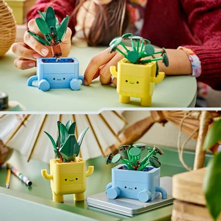 LEGO Botanicals Fröhliche Pflanzen 10349, Spielzeugset mit 2 künstlichen Pflanzen, 2 bunten Blumentöpfen & austauschbaren Cartoon-Gesichtern, Geschenk für Mädchen ab 9 Jahren – Bild 5