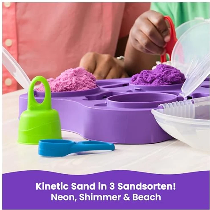 Spin Master Kinetic Sand Farbspiel Koffer, 1 kg, kreativer Bastelsand für haptisches Spielen – Bild 7