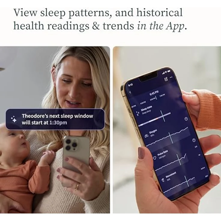 OWLET Dream Sock Pulsoximeter - Medizinisch geprüft, Liveübertragung, Echtzeit-Messwerte, Säuglinge & Babys – Bild 4