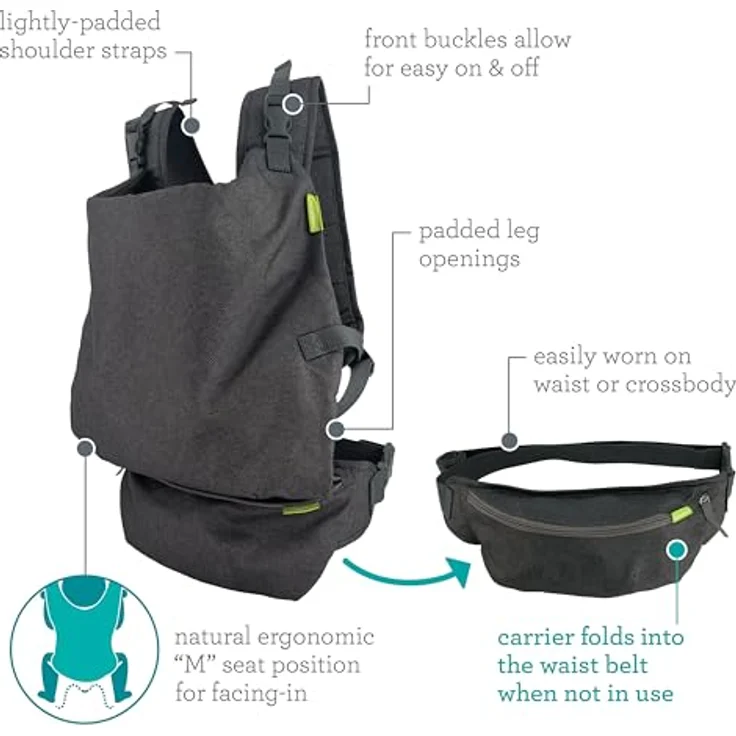 Infantino Fold N Go 2in1 Babytrage, klappbar und vielseitig einsetzbar – Bild 5