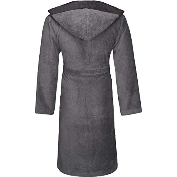 Bugatti Kapuzen-Bademantel Stefano, Herren, 100% SUPERSOFT-Baumwolle, graphit, sportlicher Schnitt – Bild 3