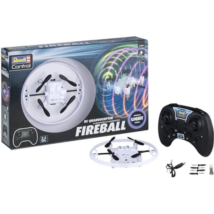 Revell RC Quadkopter Fireball, mit beleuchtetem Rotationskäfig, 6-Achsen-Stabilisierung und Headless-Modus