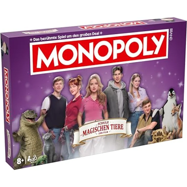 Winning Moves Monopoly Die Schule der magischen Tiere, Brettspiel für die ganze Familie, ab 8 Jahren, Deutsch, mit exklusiven Sammlerfiguren und Abenteuerkarten – Bild 1