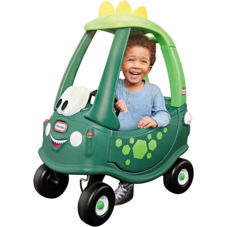 little tikes Dino-Cozy Coupe, Dino-Auto für Kinder 18 Monate - 3 Jahre, mit 360°-Drehung, abnehmbarem Bodenbrett, Handkraft, 92 x 72 x 44 cm – Bild 2