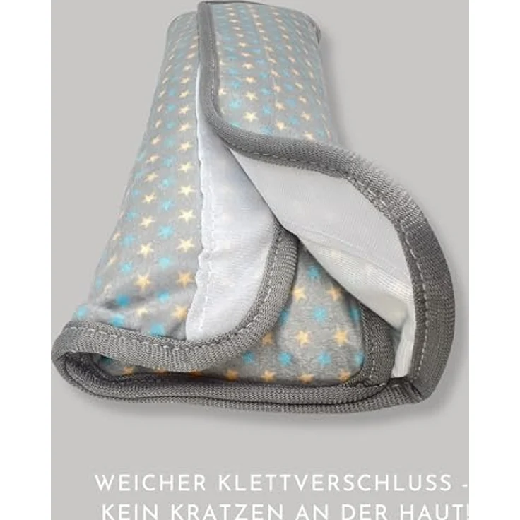 HECKBO Auto Schlafkissen für Kinder - Sterne Design, maschinenwaschbar, kuschelweich, Gurtkissen und Reisekissen für Autofahrten und Reisen – Bild 5