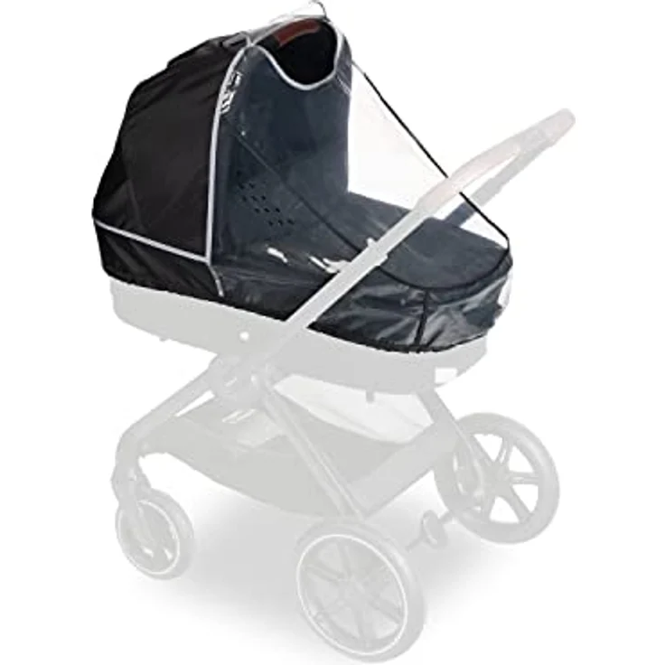 Hauck Universal Regenschutz Kinderwagen Babywanne, Reflektierende Umrandung, Kontakt-Fenster, Gute Luftzirkulation, Einfache Befestigung, Kompatibel mit hauck Runner Serie, Transparent – Bild 1
