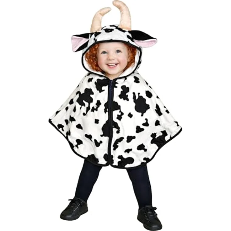 Seruna Kuh-Kostüm, J55 Gr. 74-98, als Umhang für Klein-Kinder, Babies, Kuh-Kostüme Kühe Fasching Karneval, Kleinkinder-Karnevalskostüme, Faschingskostüme, Geburtstags-Geschenk – Bild 4