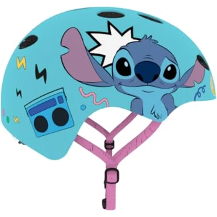 Seven Polska Disney Fahrradhelm Stitch, Roller Blades, Skater, 52-56cm, ab ca. 6 Jahre, Grünblau mit STITCH, leicht mit stoßdämpfendem EPS-Schaum – Bild 3