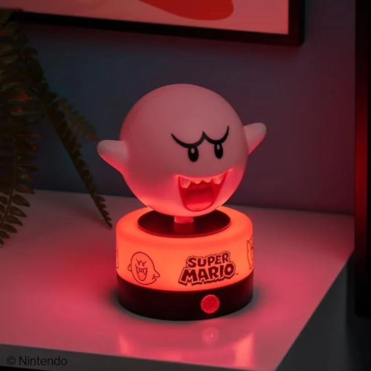 Paladone Super Mario Leuchte mit Sound Boo, 14 cm große bewegungsaktivierte Nachtlicht mit Zimmerwächter-Modus und USB-Stromversorgung – Bild 3