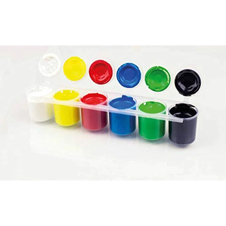 Eberhard Faber 575506 EFA Color, Tempera-Malset mit 6 Farben à 25 ml und Mischpalette, farbintensiv und lichtecht – Bild 2