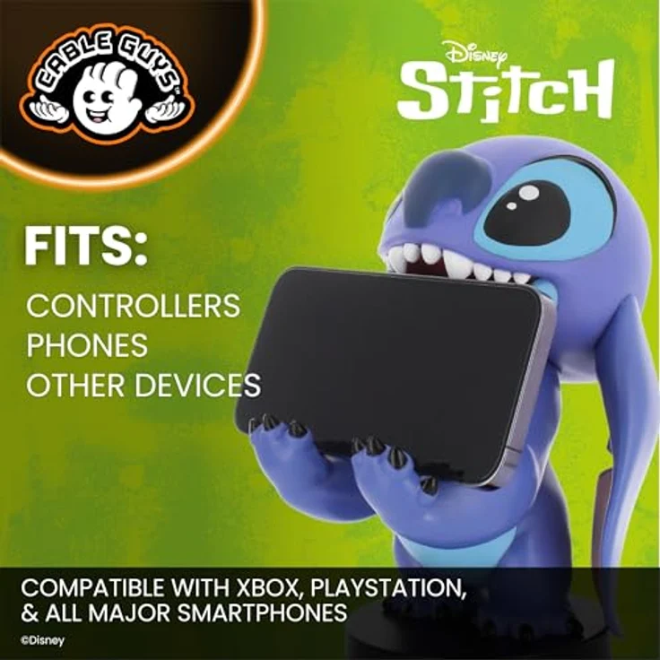 Exquisite Gaming - Clamping Bracket Disney Smiley Stitch, Sammelfigur zum Halten und Laden von Gamepads und Smartphones, 20 cm – Bild 6
