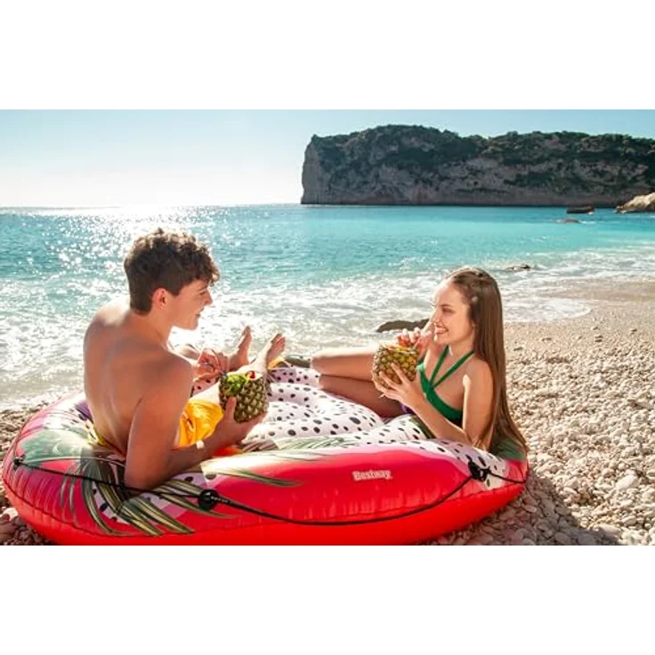 Bestway Inflatable Ride On Fruits 43720, aufblasbare Insel für 2 Personen mit bunten tropischen Grafiken, 1.88m – Bild 12