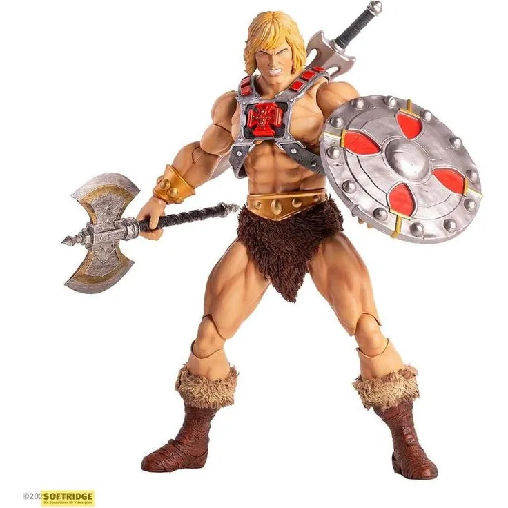 Mondo Masters of the Universe Figur 1/6 He-Man Regular Edition, 30 cm detailreiche Actionfigur mit Zubehör und austauschbaren Teilen