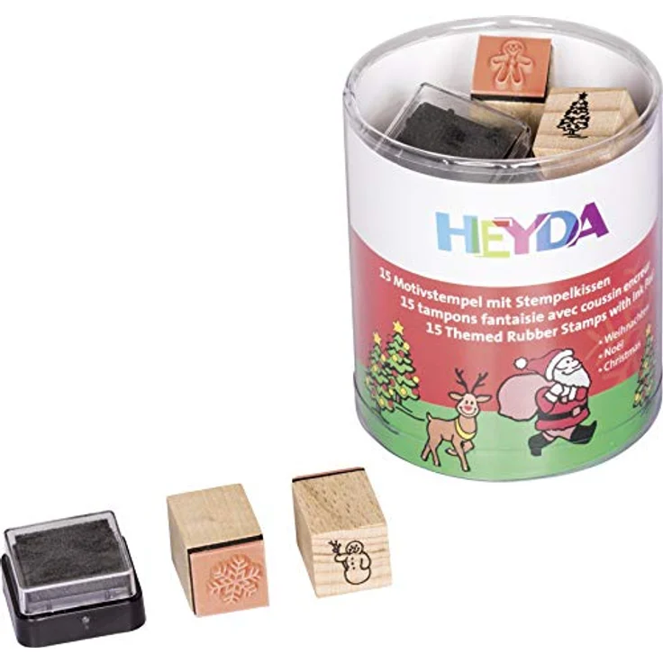 Heyda Heyda 204888480 Stempel-Dose (Weihnachten) Motivgröße: ca. 1,5 x 1,5 cm – Bild 1