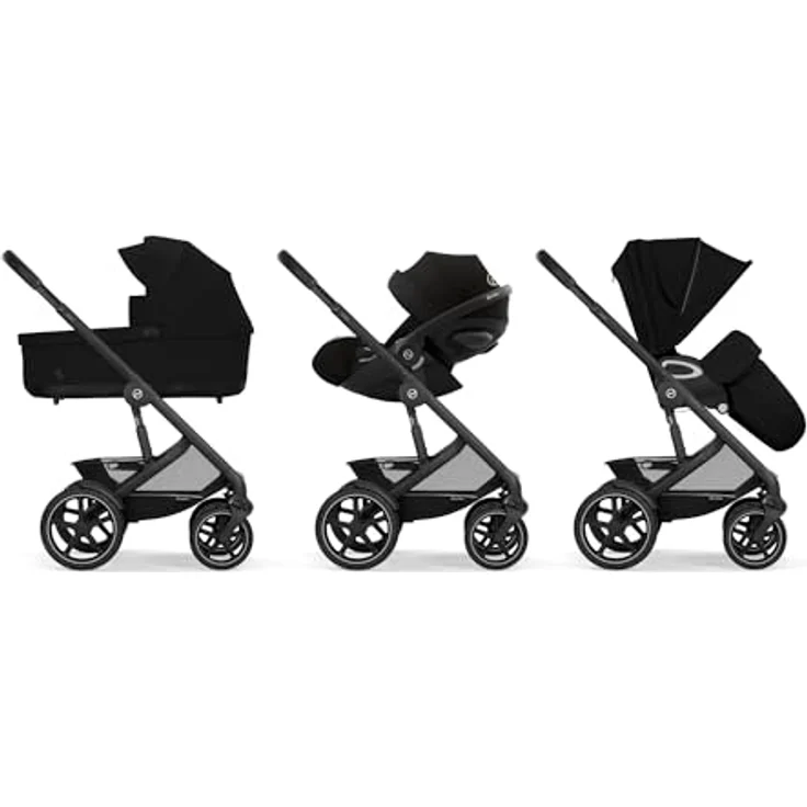 Cybex Talos S Lux, All-Terrain Kinderwagen mit pannensicheren Rädern und fortschrittlicher Federung, Moon Black – Bild 8