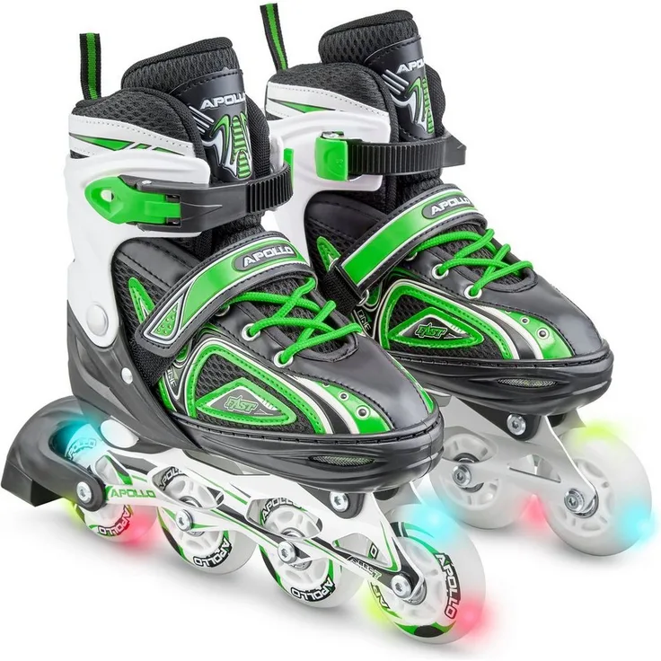 Apollo Inlineskates Super Blades X-Pro LED, verstellbare Größe, mit leuchtenden LED Wheels, für Kinder - blau