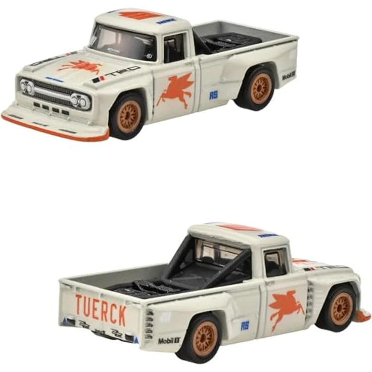 Mattel Hot Wheels Premium Collector Set, 4 Die-Cast Fahrzeuge, Speed Waze, Classic Hydroplane, Citroen H Van, Toyota Stout Drift Truck, detailreiche Designs in Fensterbox – Bild 5