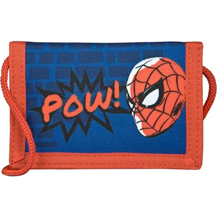 UNDERCOVER Brustbeutel Spider-Man, Geldbeutel für Kinder mit Kordelband, Klettverschluss und durchsichtigen Fach