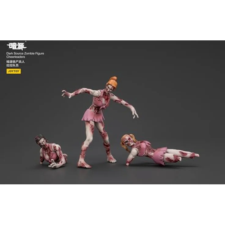 Joy Toy Zombie Dark Source Actionfiguren 3er-Pack Cheer Leaders, 8 cm mit Zubehör in Fensterbox – Bild 3