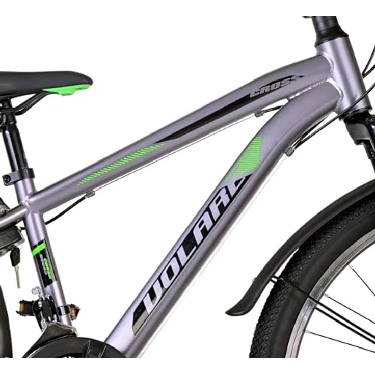 Volare Kinderfahrrad Cross 24 Zoll für Jungen in Grau, 18 Gänge – Bild 6