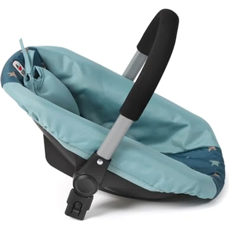 Bayer Chic 2000 Puppen-Autositz mit Adapter für Puppenwagen, geeignet für Puppen bis 50 cm, Sternchen türkis – Bild 2