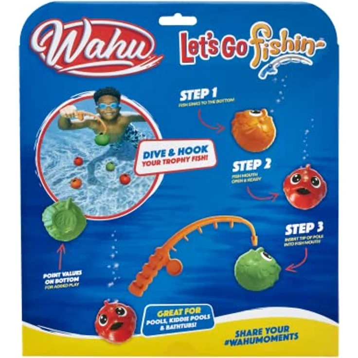 WAHU Let's Go Fishin', Wasserspiel für Kinder ab 5 Jahren, Angelspiel und Outdoor-Pool-Spielzeug für 1 Spieler – Bild 3