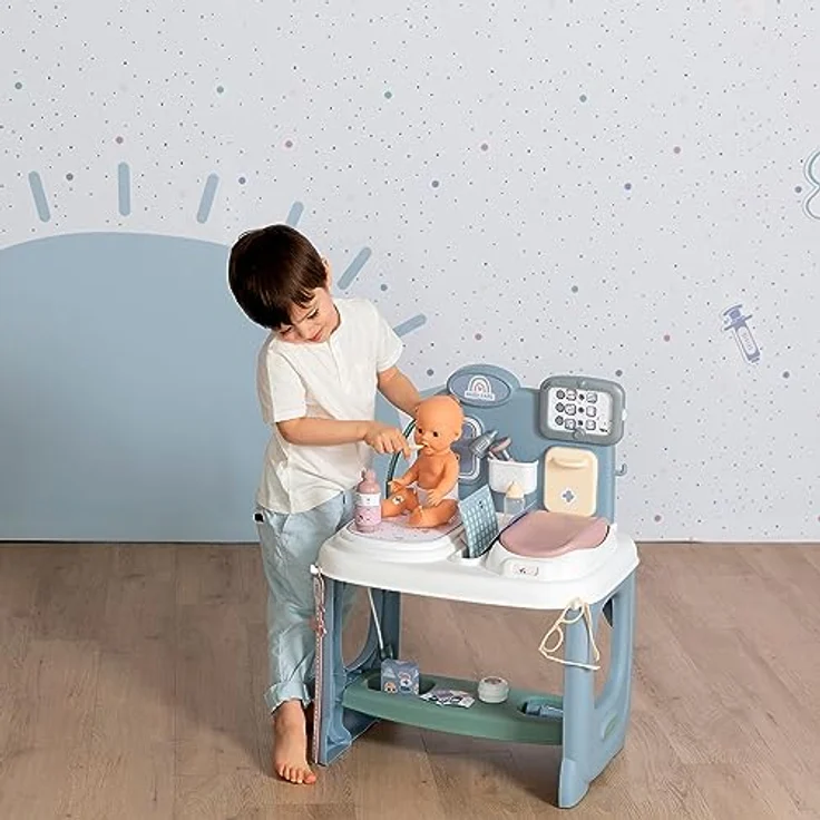 Smoby – Baby Care Center - für Puppen bis 38 cm – mit mechanischer Waage, Untersuchungstisch und Alles was zu einem Arztbesuch gehört, für Kinder ab 3 Jahren – Bild 4
