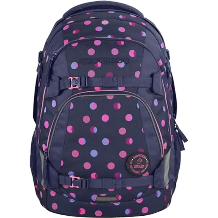 Coocazoo Mate Schulrucksack-Set „Reflective Moons“, 3-teilig, lila, ergonomischer 30L Tornister mit Brust- und Hüftgurt für Kinder ab 5 Jahren, inkl. Mäppchen und Edelstahl-Trinkflasche – Bild 2