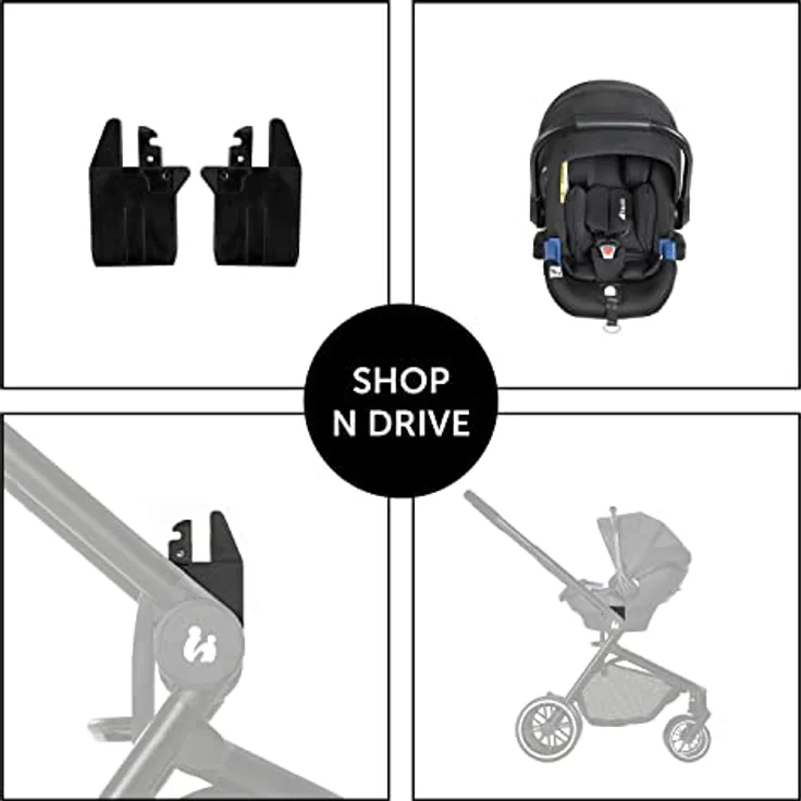 Hauck Babyschalen Adapter für Kinderwagen Move so Simply und Babyschale Comfort Fix oder Select Baby, 1 Paar, Schwarz, 37587 – Bild 3